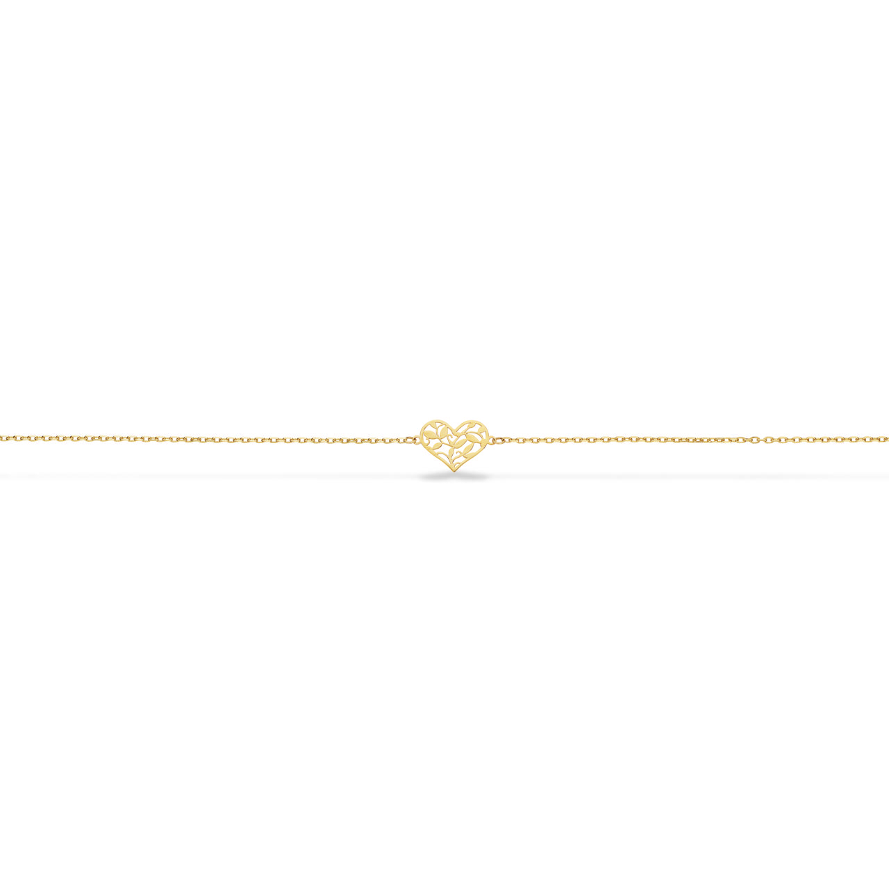 *Armbånd hjerte 17+2 cm  8 kt.