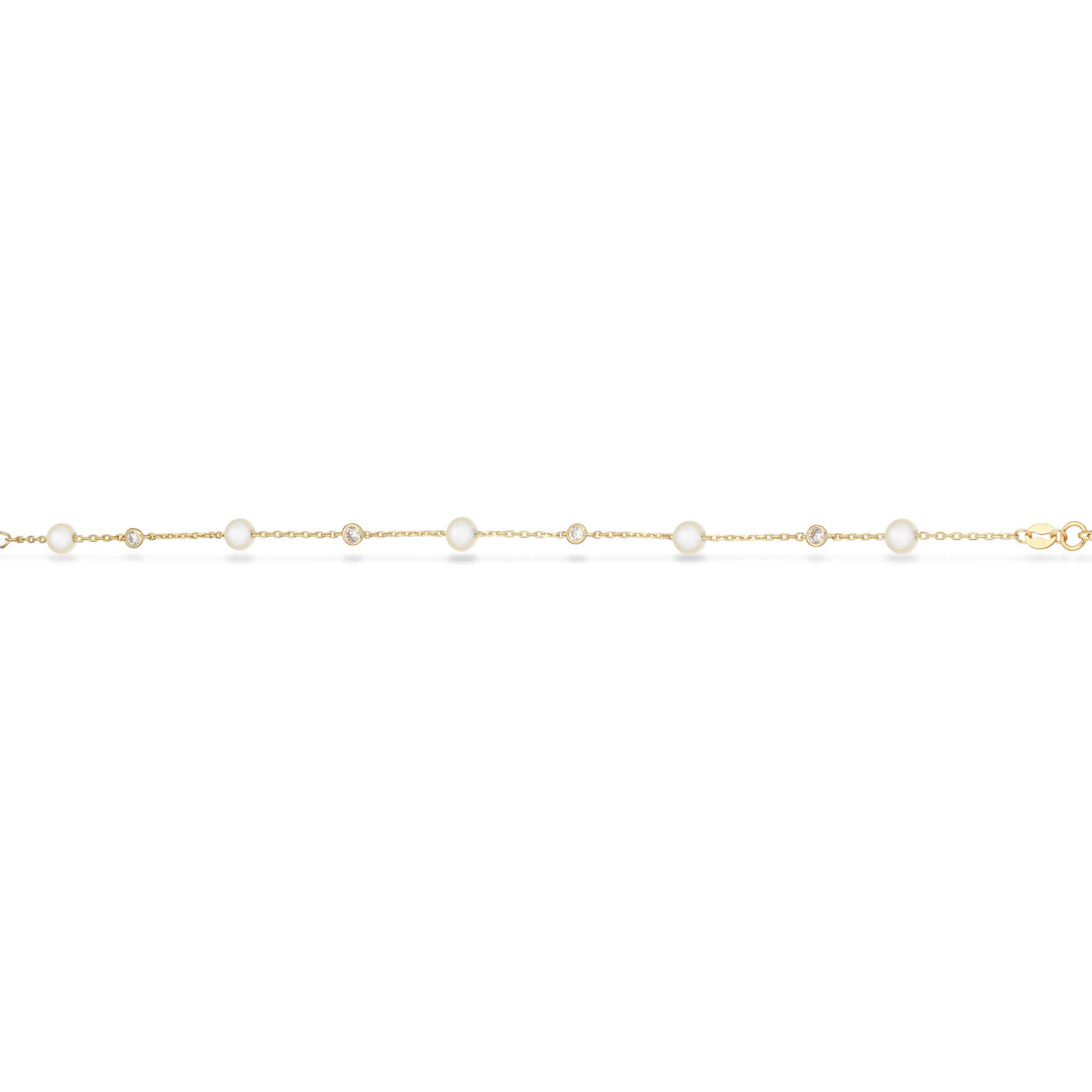 *Armbånd fkp./cubic zir. 17+2 cm  8 kt.