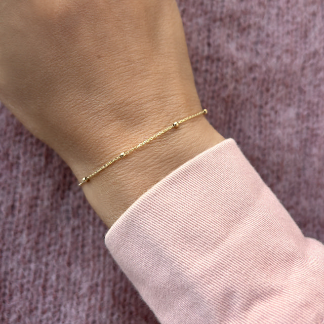 *Armbånd kugler 17+2 cm  8 kt.