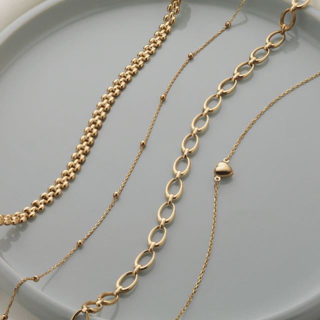 *Armbånd kugler 17+2 cm  8 kt.