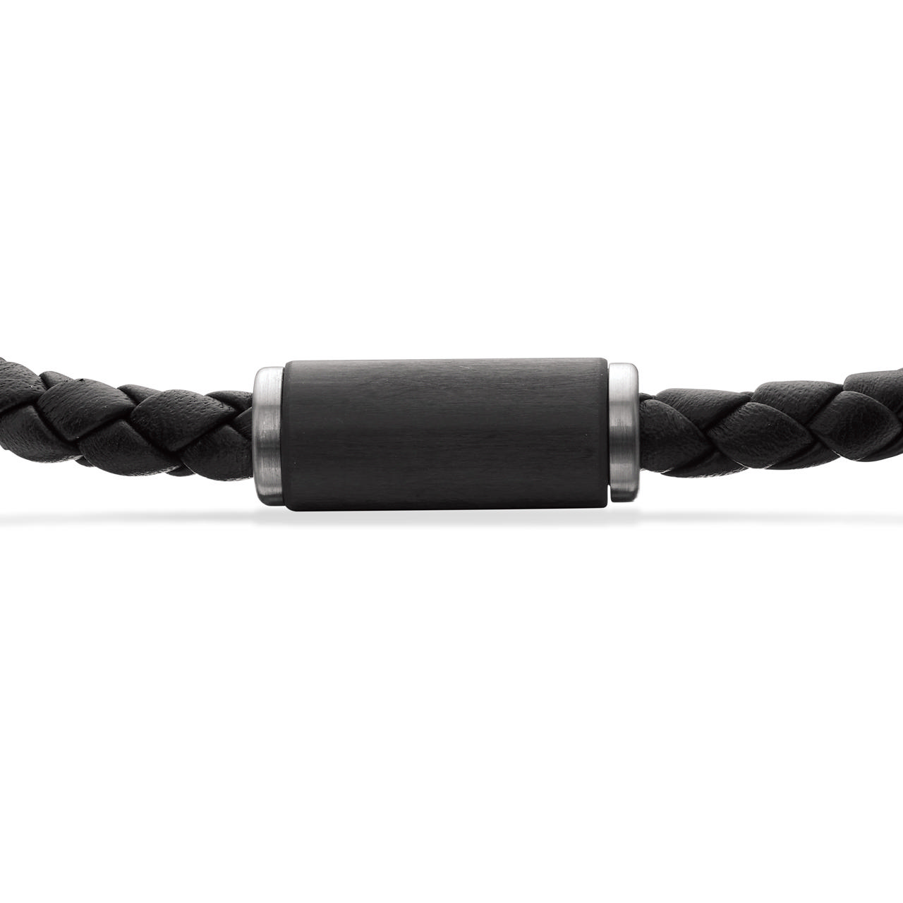 Collier carbon/læder