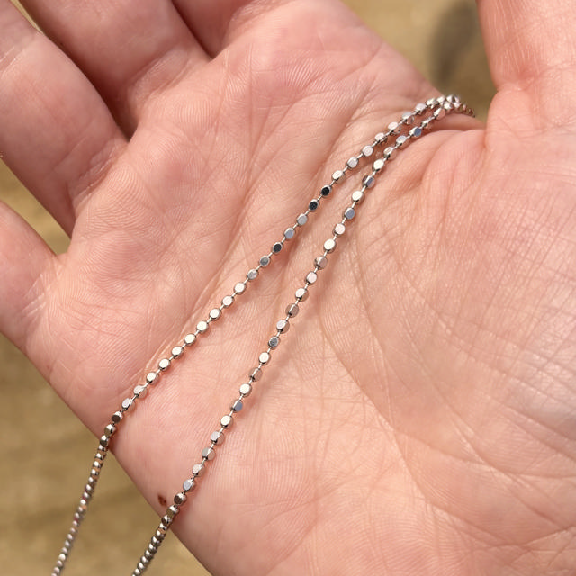 *Ankelkæde db. rk. facet kugler sølv rh. 23+2 cm.