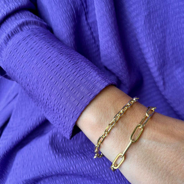 Armbånd long link sølv fg.
