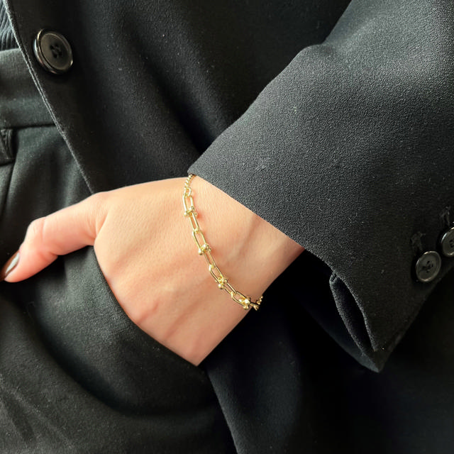 Armbånd u-links sølv fg.