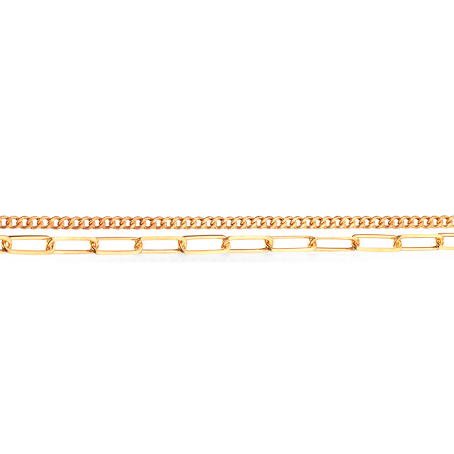 Bracelet panzer+long link 925 goldplated