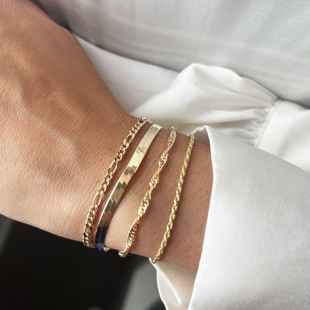 Armbånd singapore sølv fg. 17,5+1,5 cm