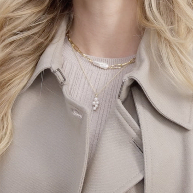 Necklace links/fwp. 925 goldplated