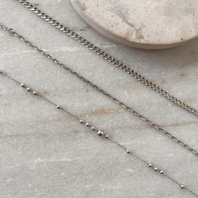 Armbånd sølv rh. 17+2 cm