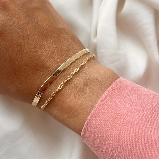 Armbånd magic/singapore sølv fg. 17+2 cm