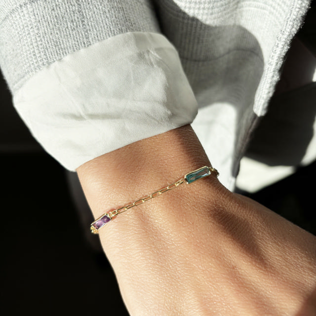 SoHo armbånd multicolor cubic zir sølv fg 17+2 cm