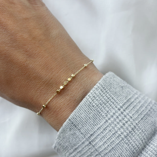 Armbånd poletter sølv fg. 17 +2 cm