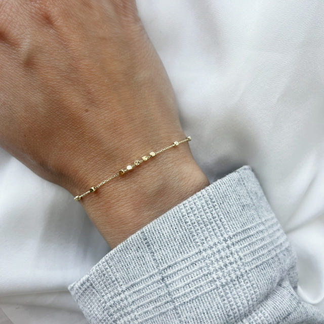 Armbånd poletter sølv fg. 17 +2 cm