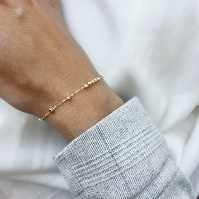 Armbånd poletter sølv fg. 17 +2 cm