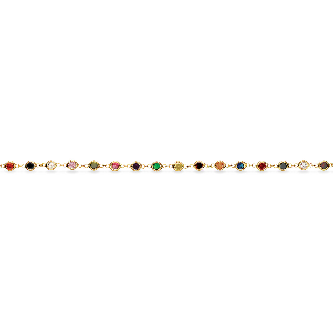 Bracelet mixed zir. 925 goldplated