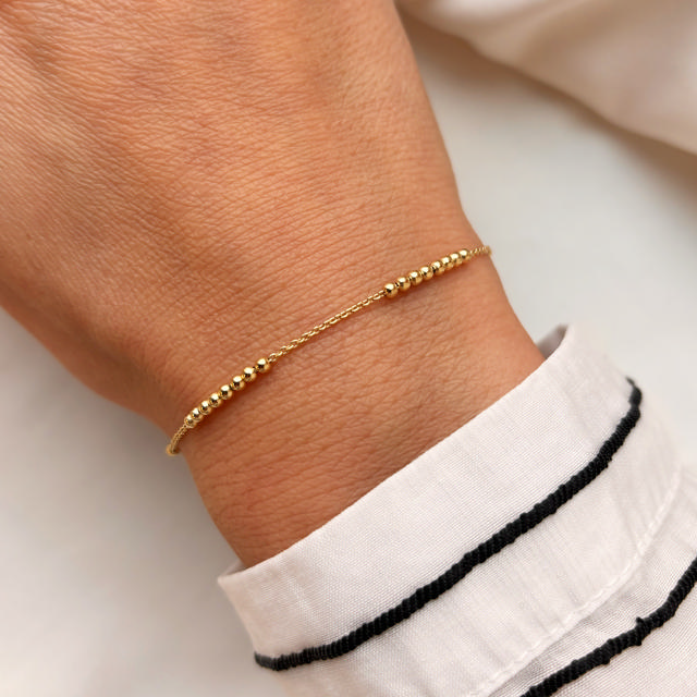 *Armbånd kugler sølv fg. 17+2 cm