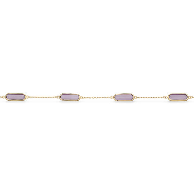 Bracelet purle zir. 925 goldplated