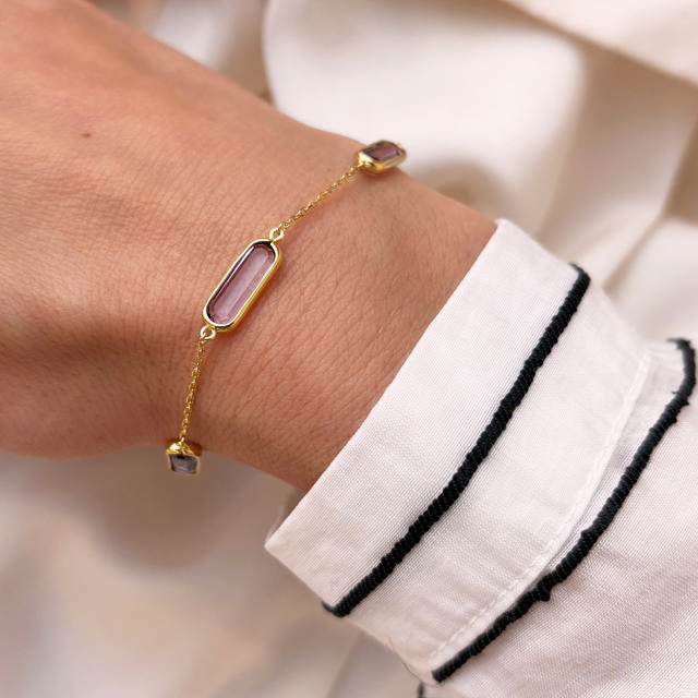 *SoHo armbånd lavendel cubic zir. sølv fg. 17+2 cm