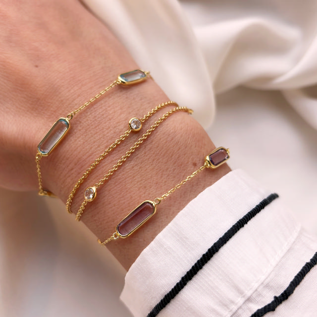 *SoHo armbånd lavendel cubic zir. sølv fg. 17+2 cm