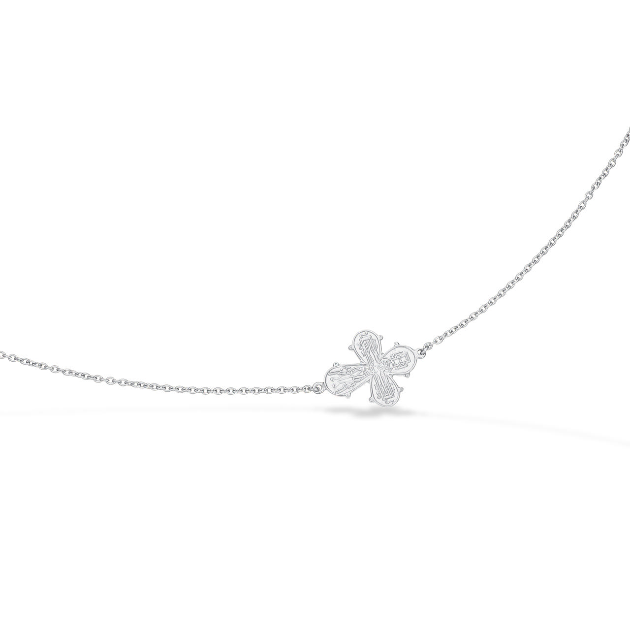 Bracelet cross polished back 925 17+2cm