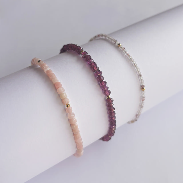 Armbånd strawberry quartz sølv fg. 17+2cm