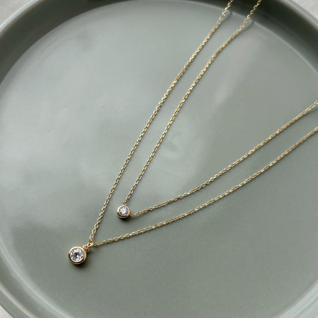 *Halskæde db. række cubic zir. sølv fg. 42 +3 cm