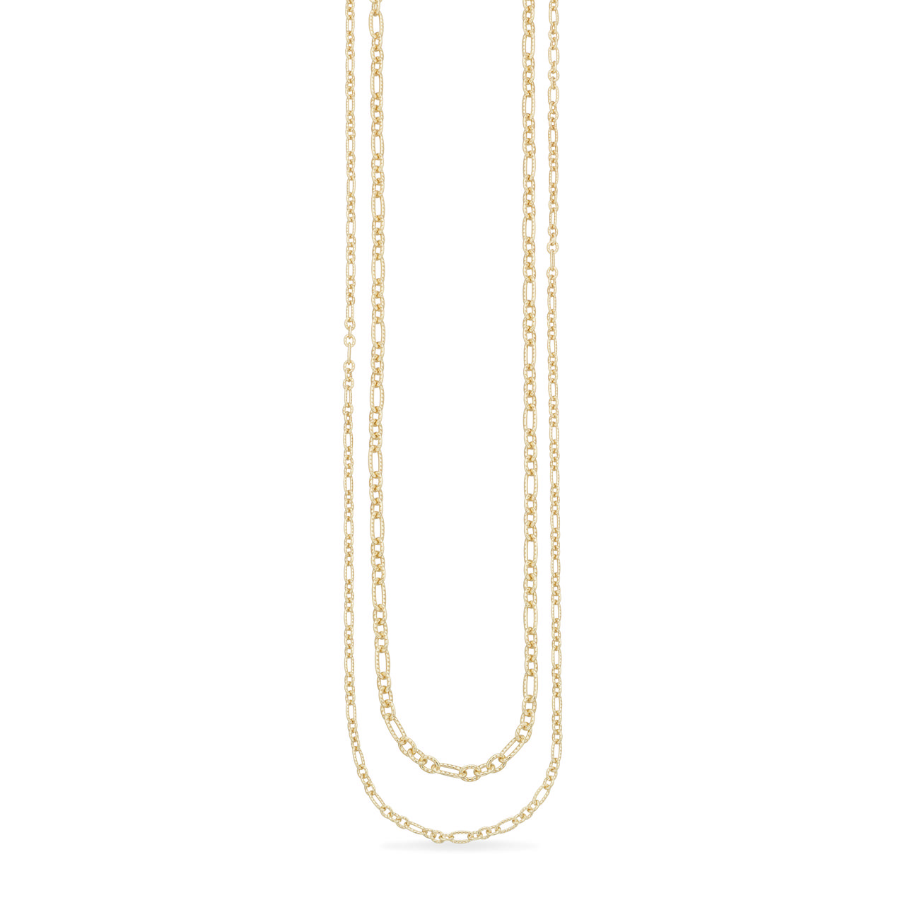 *Halskæde db række rustikke links sølv fg 42 +3 cm