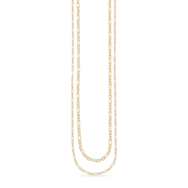 *Halskæde db række rustikke links sølv fg 42 +3 cm