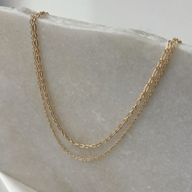 *Halskæde db række rustikke links sølv fg 42 +3 cm