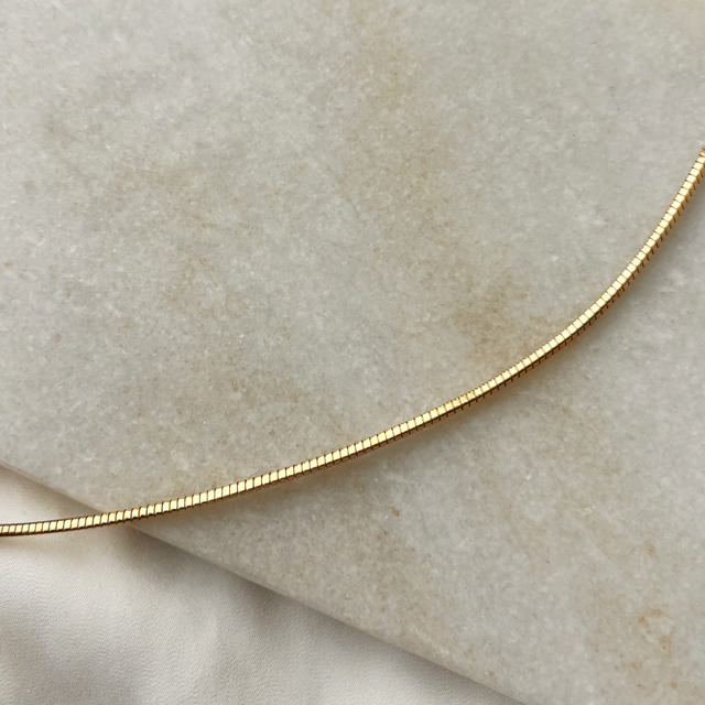 *Halskæde square snakechain sølv fg 42 +5 cm