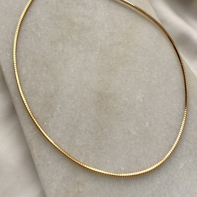 *Halskæde square snakechain sølv fg 42 +5 cm