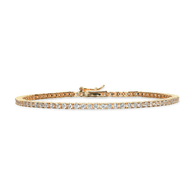 Tennis bracelet zir. 925 goldplated