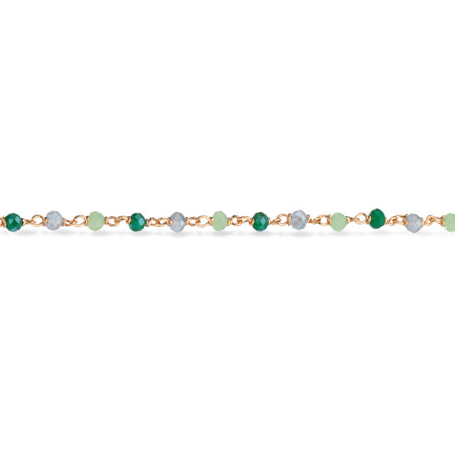 Bracelet mixed green 925 goldplated