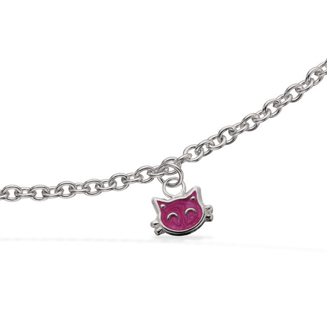 Bracelet pink cat 925