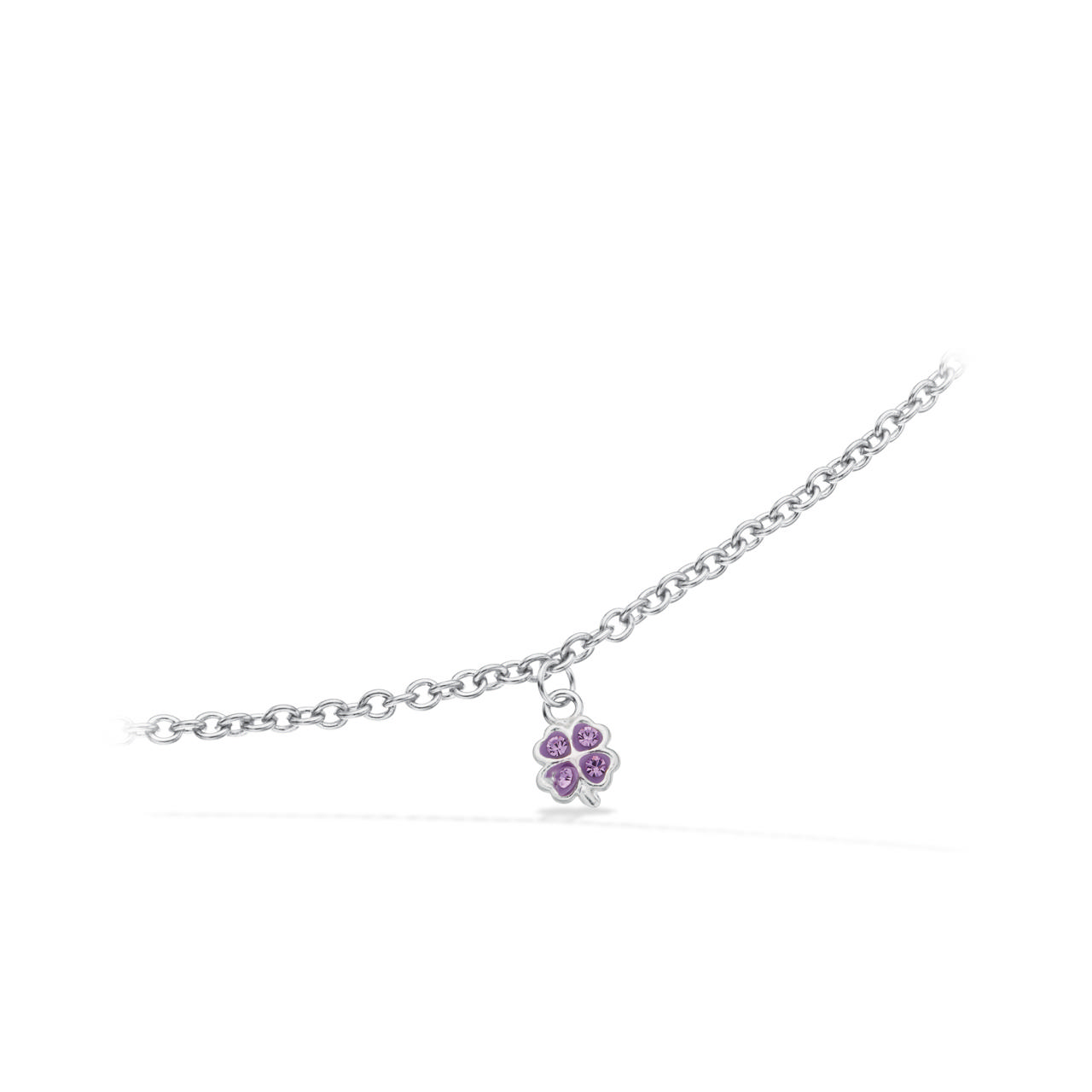 Bracelet clover purple zir. 925