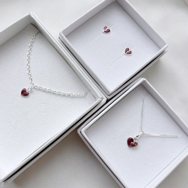 *Girls armbånd hjerte pink cubic zir. sølv