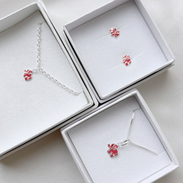 *Girls armbånd lyserød elefant sølv