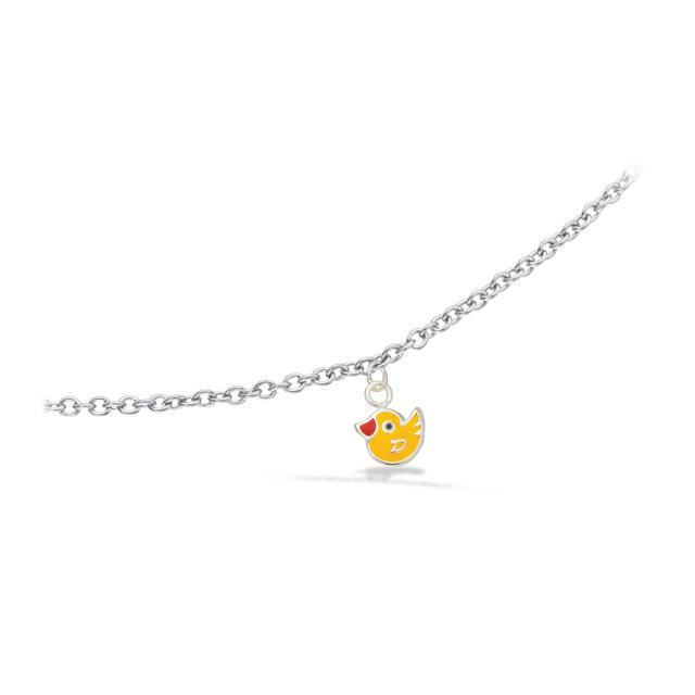 Girls armbånd gul fisk sølv