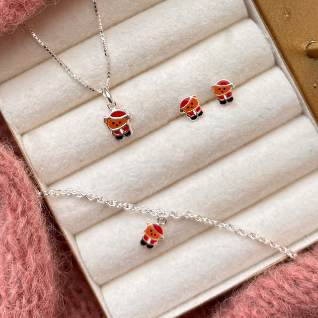 *Girls armbånd julebamse sølv