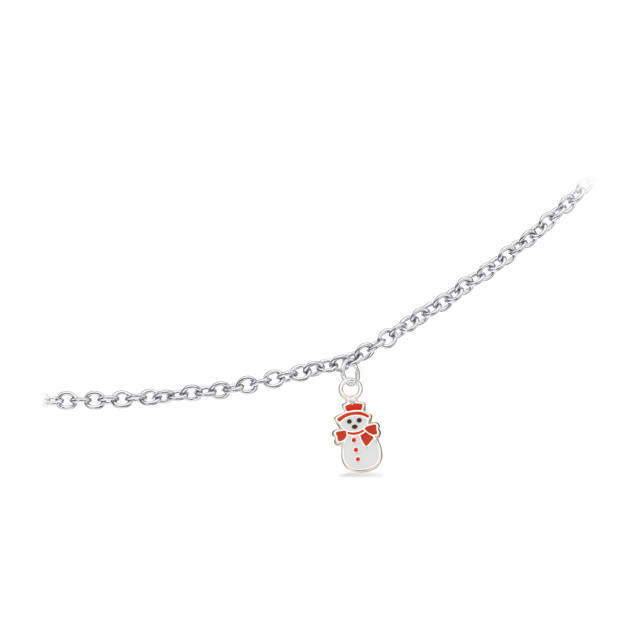 *Girls armbånd snemand sølv