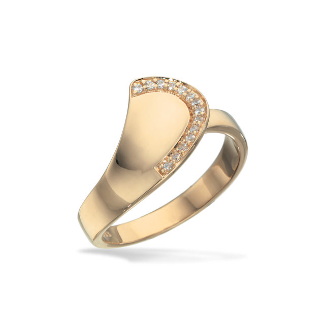 Ring syn. cubic zir. 8 kt.