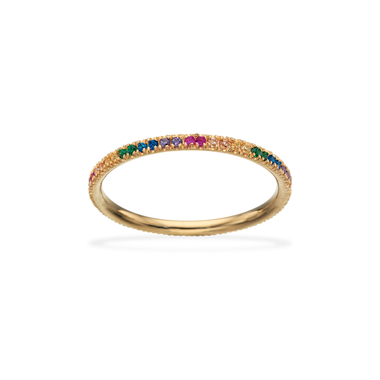 Ring rainbow syn. cubic zir. 8 kt.