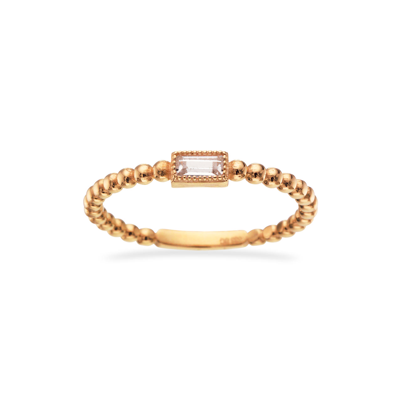 Ring kugler baguette cubic zir. 8 kt.