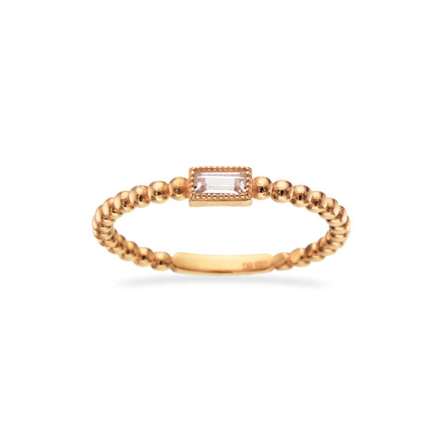 Ring kugler baguette cubic zir. 8 kt.