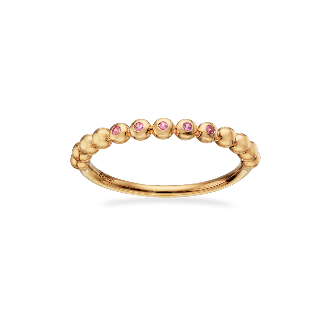 Ring kugler 0,045 pink safir 14 kt.