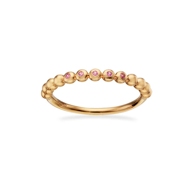 Ring kugler 0,045 pink safir 14 kt.