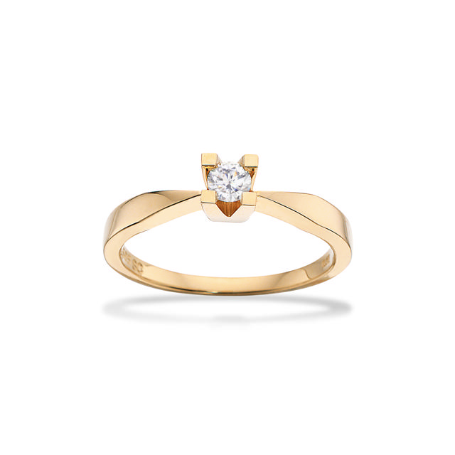 *Kleopatra ring 0,15 H-W/SI 8 kt