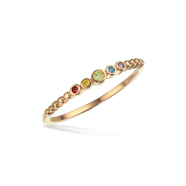 Ring rainbow cubic zir. 8 kt.