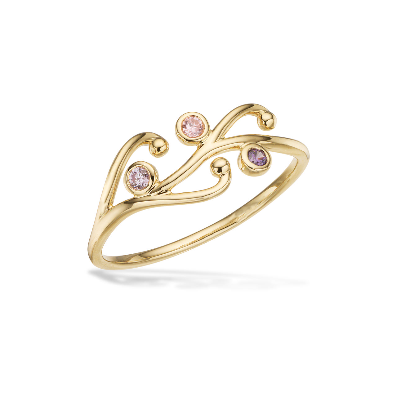 Ring pink/purple zir. 333 yell.