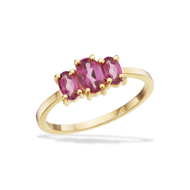 *Ring pink topas 8 kt.