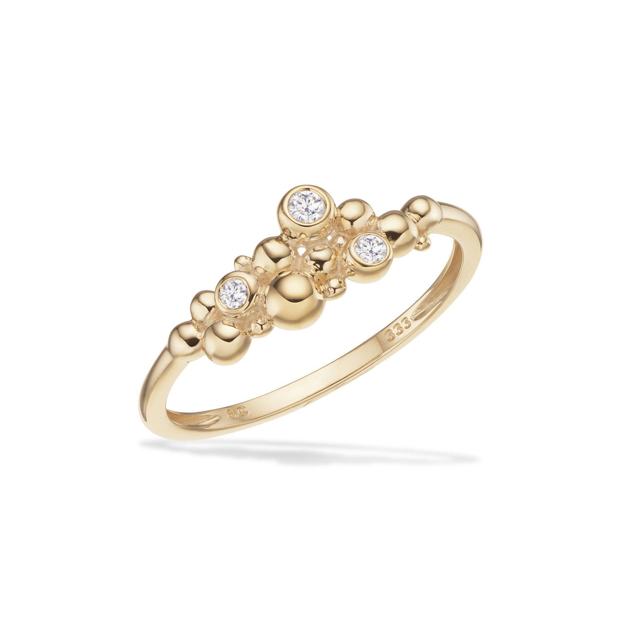 *Ring kugler cubic zir. 8 kt.